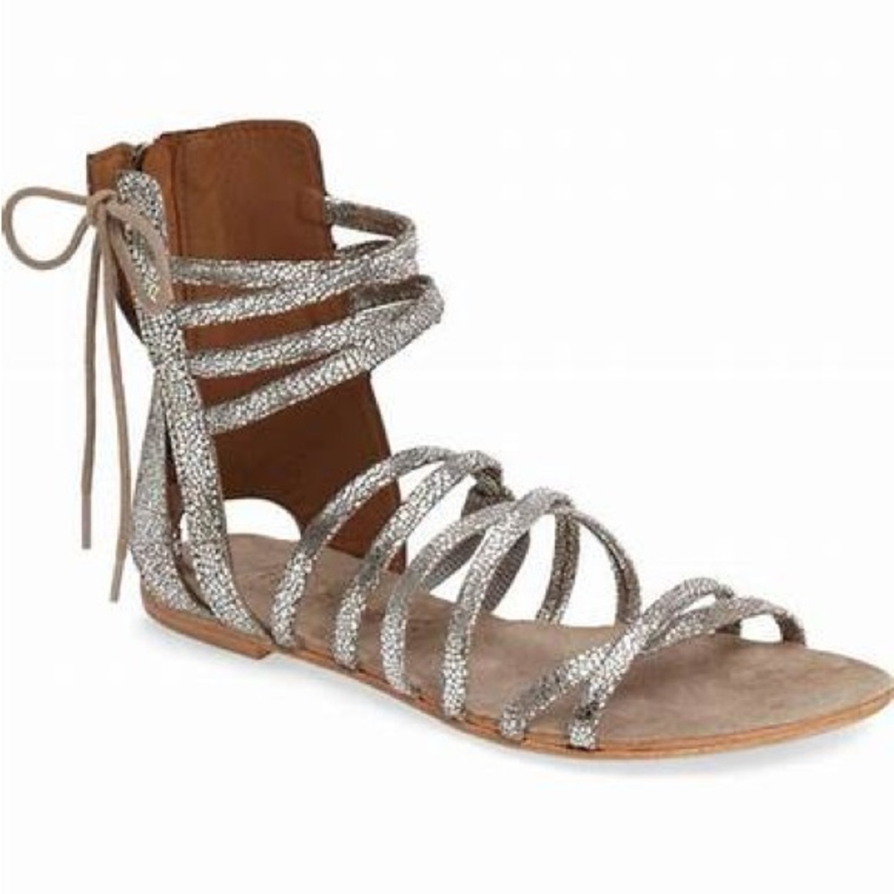 Free People Juliette Silver Gladiator Sandals